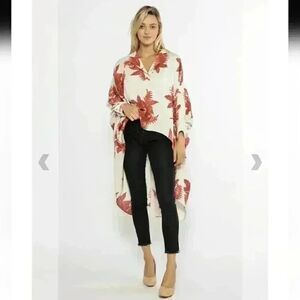 Gracia Tropical Print Unbalance Bottom Top Size Large